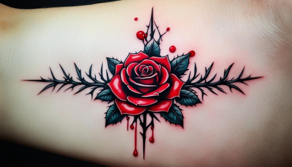 kleine roos tattoo betekenis in het Nederlands