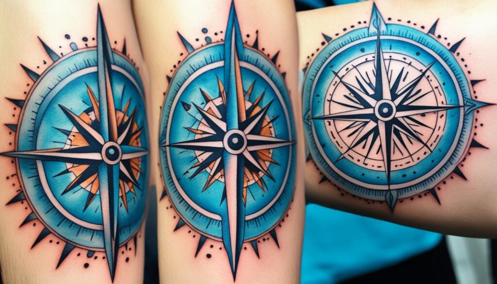 plaatje van een kompas tattoo